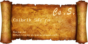 Csibrik Sára névjegykártya