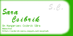 sara csibrik business card